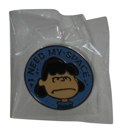 Peanuts I Need My Space Lucy Blue Round Pin