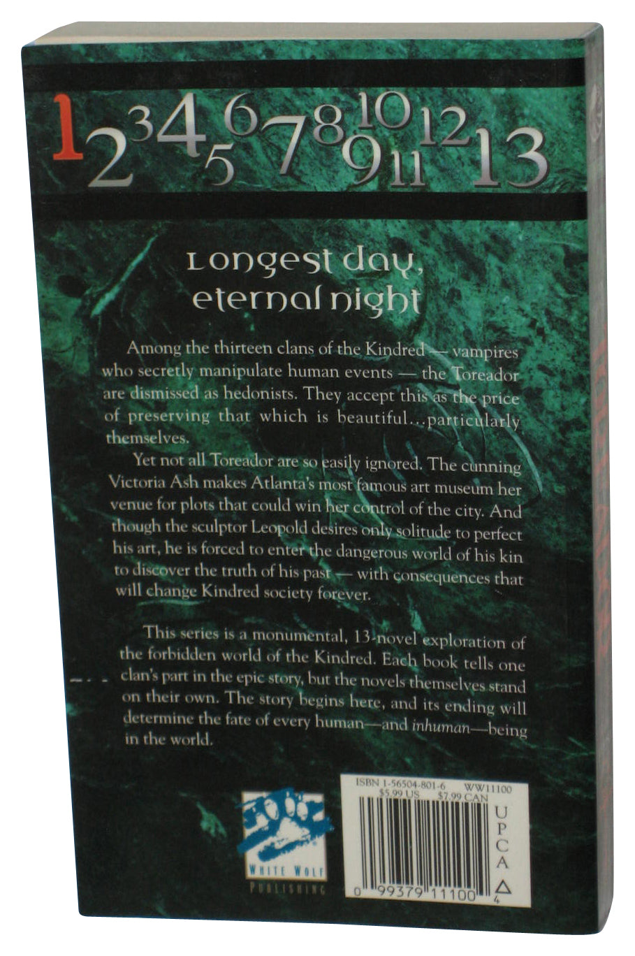 Vampire The Masquerade Clan Novel Toreador (1999) Paperback Book