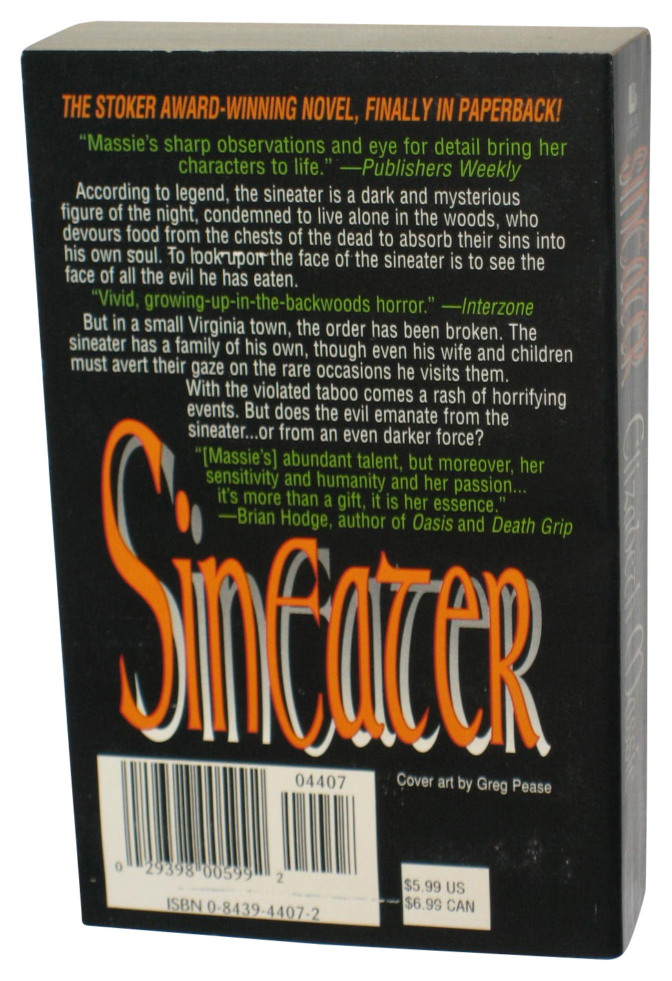 Sineater (1998) Paperback Book - (Elizabeth Massie)