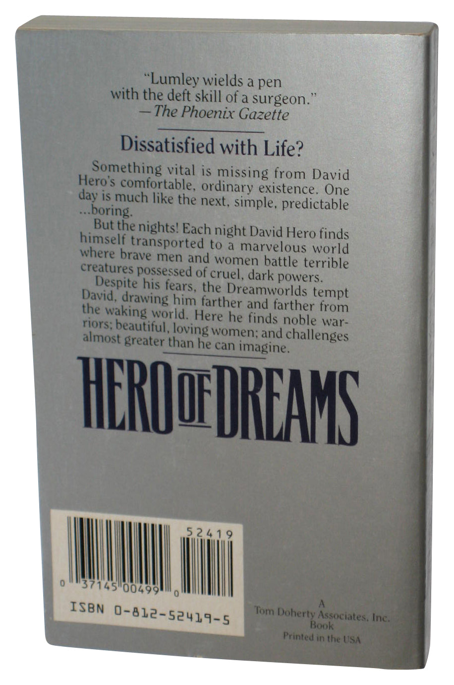 Hero of Dreams (1993) Paperback Book