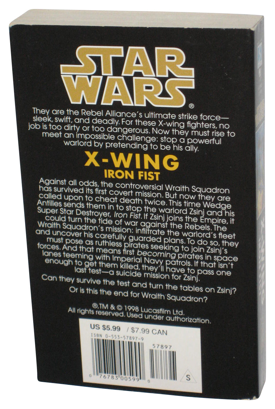 Star Wars X-Wing Iron Fist (1998) Bantam Paperback Book Vol. 6