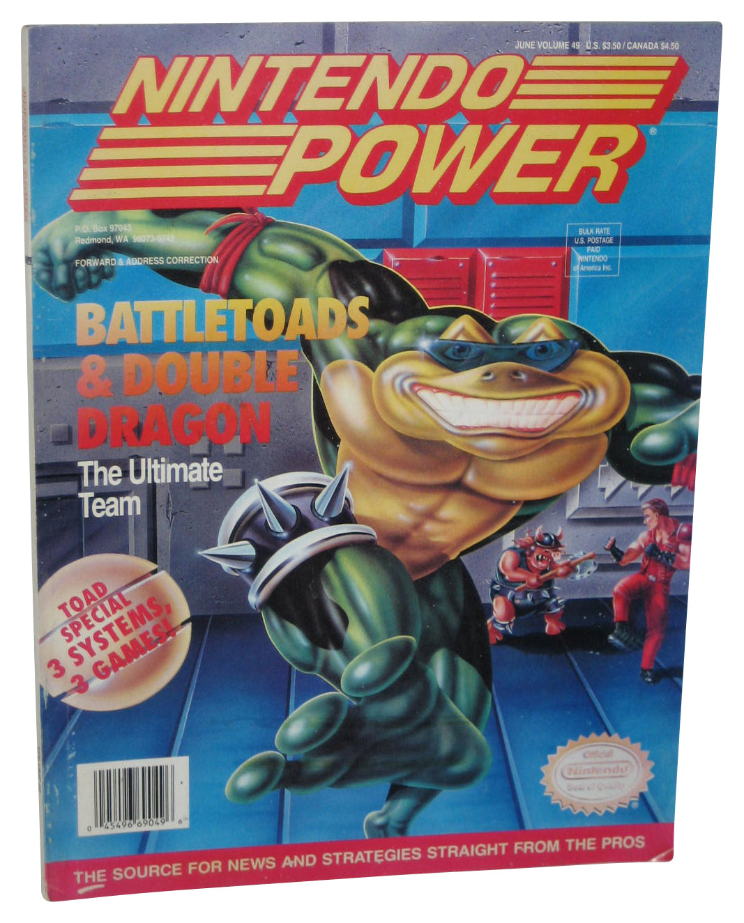 Nintendo Power June Vol. 49 Magazine Book w/ Poster - (Battletoads & Double Dragon Cover)