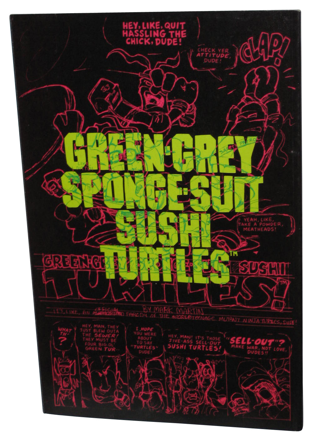 Marvel Green-Grey Sponge-Suit Sushi Turtles Parody (1990) Paperback Book