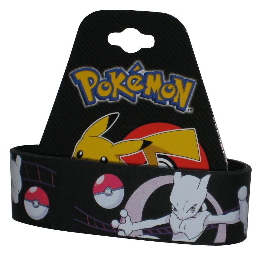 Pokemon Mewtwo Pokeball (2016) Black Rubber Bracelet