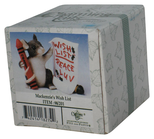 Charming Tails Machenzie's Christmas Wish List Peace Luv Figurine 98/201 - (Mouse Holding Crayon)