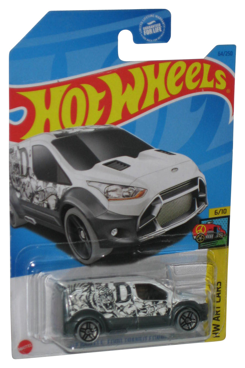 Hot Wheels HW Art 6/10 (2021) White Ford Transit Connect Toy Van 64/250