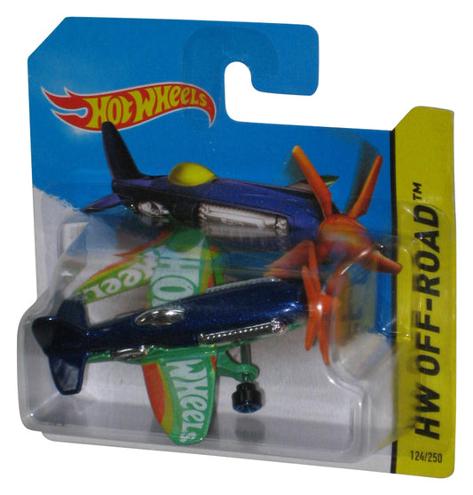 Hot Wheels HW Off-Road (2013) Blue & Green Mad Propz Toy Airplane 124/250 - (Short Card)