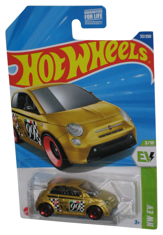 Hot Wheels HW EV 3/10 (2024) Gold Fiat 500e Toy Car 33/250