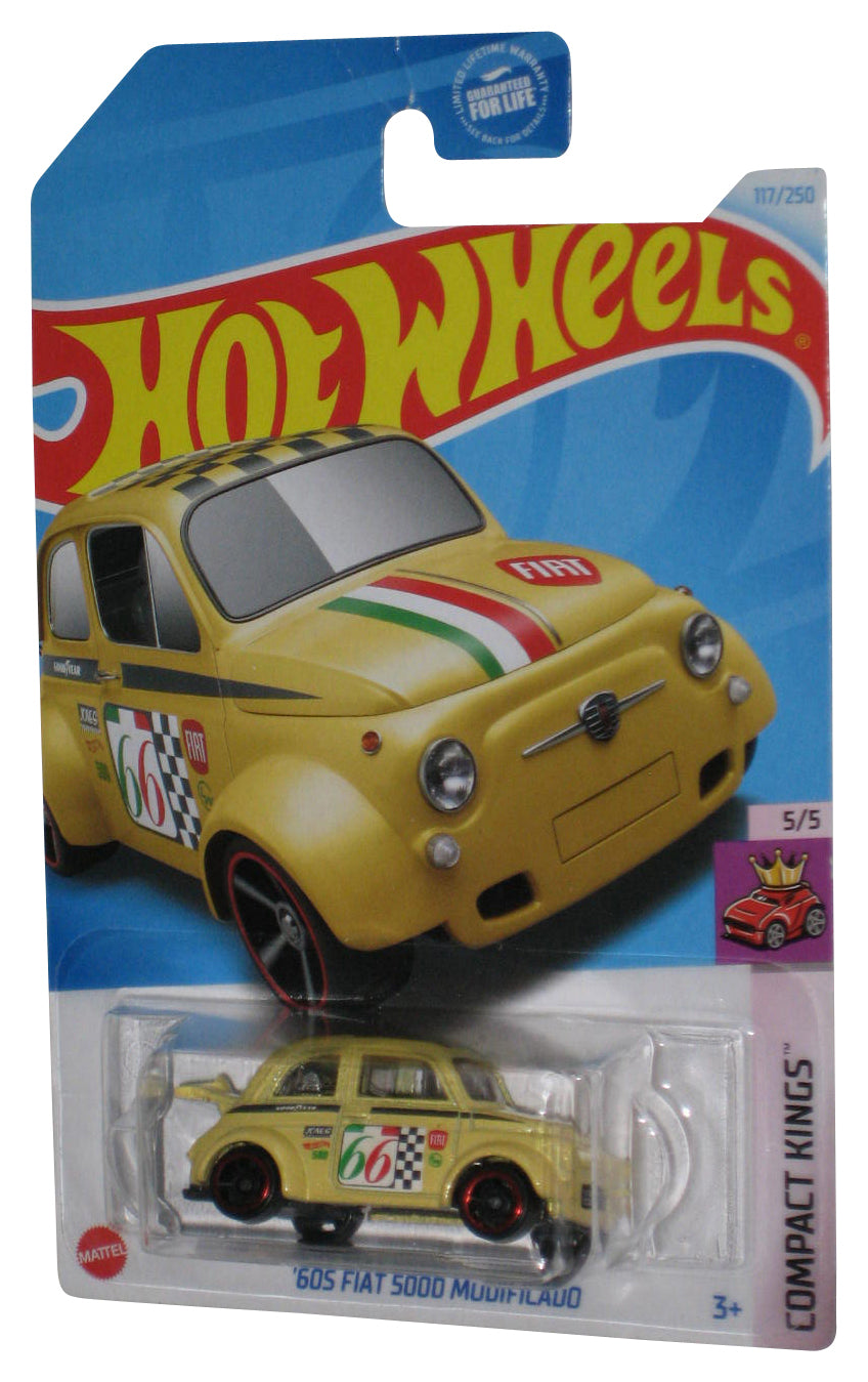 Hot Wheels Compact Kings 5/5 (2021) Yellow '60s Fiat 500D Modicado Toy Car 117/250