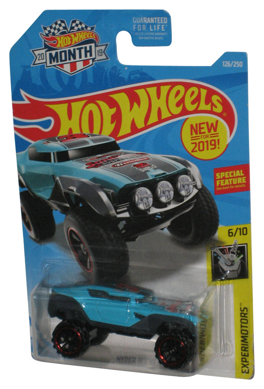 Hot Wheels Experimotors 6/10 (2019) Blue Hyper Rocker Toy Car 126/250 - (Month Card)