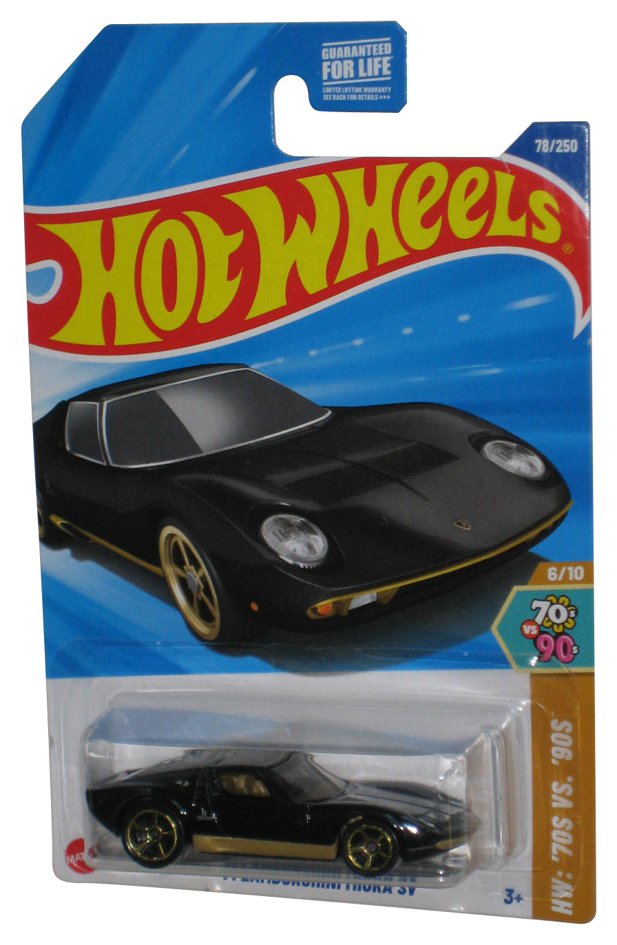 Hot Wheels HW 70s vs. 90s 6/10 (2024) Black '71 Lamborghini Miura SV Toy Car 78/250