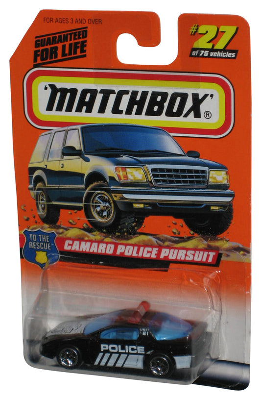 Matchbox To The Rescue (1997) Black Camaro Police Pursuit Car #27/75