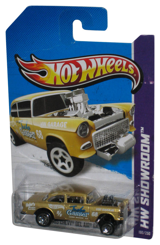 Hot Wheels HW Showroom (2013) Gold '55 Chevy Bel Air Gasser Car 190/250 - (Card Crease)