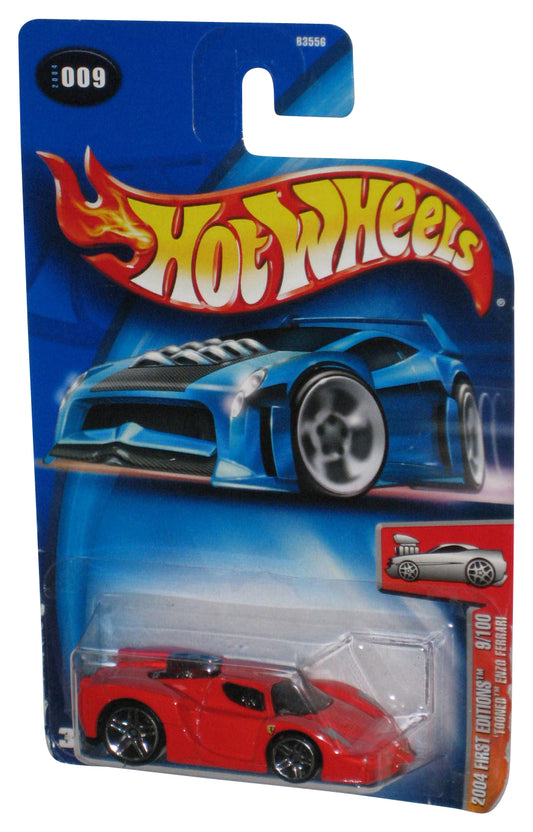 Hot Wheels 2004 First Editions 9/100 (2004) Red Tooned Enzo Ferrari Car #009 - (Card Wear)