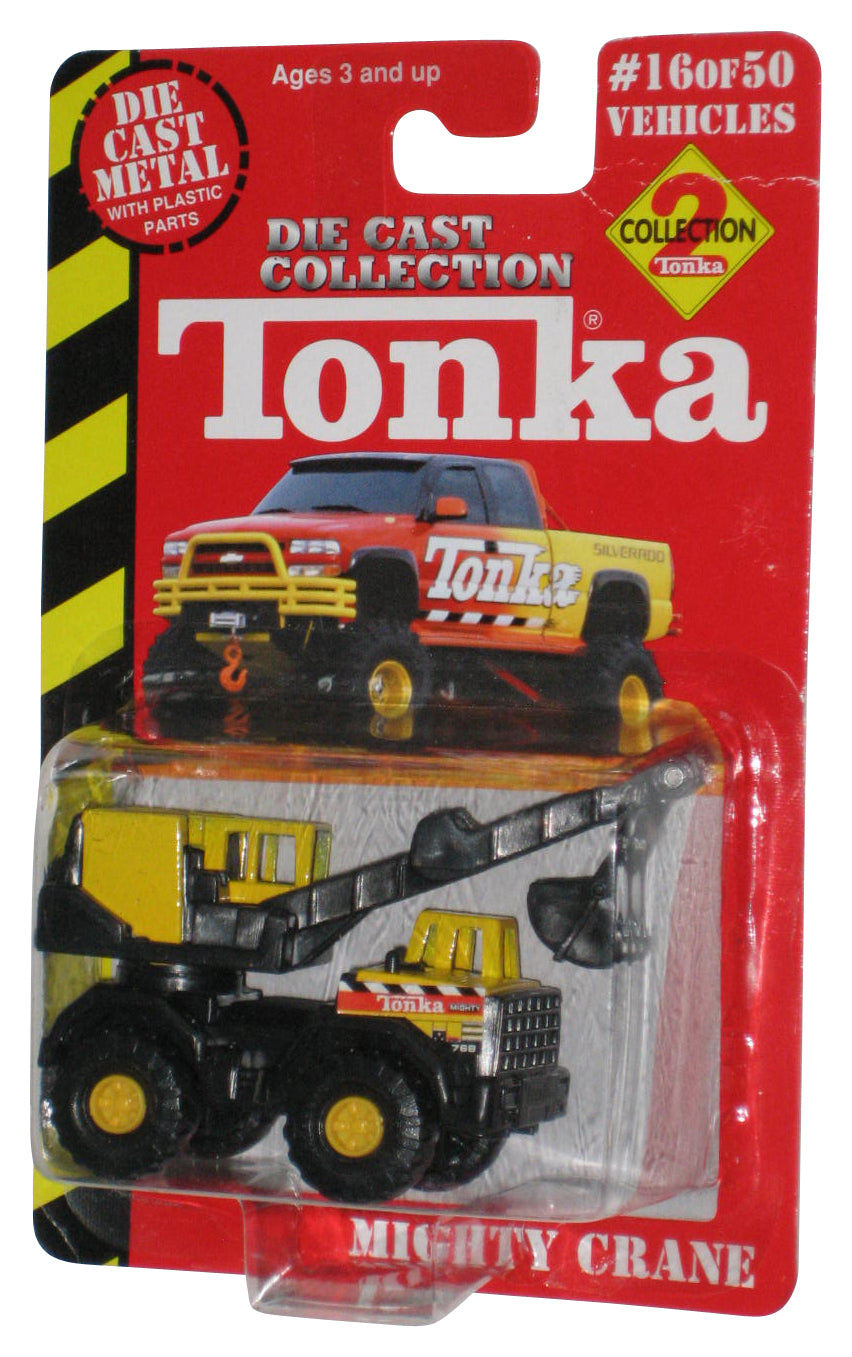 Tonka Mighty Crane (2000) Maisto Black & Yellow Construction Toy #16 - (Dented Plastic)