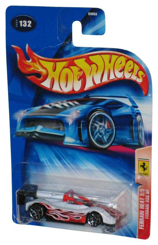 Hot Wheels Ferrari Heat 5/5 (2004) White 333 SP Toy Car #132 - (Card Crease)