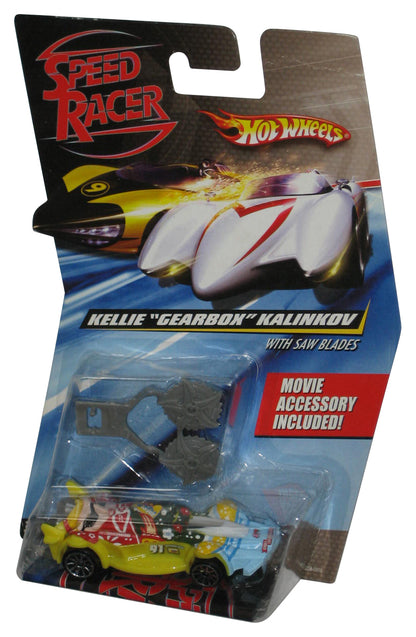 Speed Racer Movie Hot Wheels (2007) Mattel Kellie Gearbox Kalinkov Yellow Toy Car w/ Saw Blades
