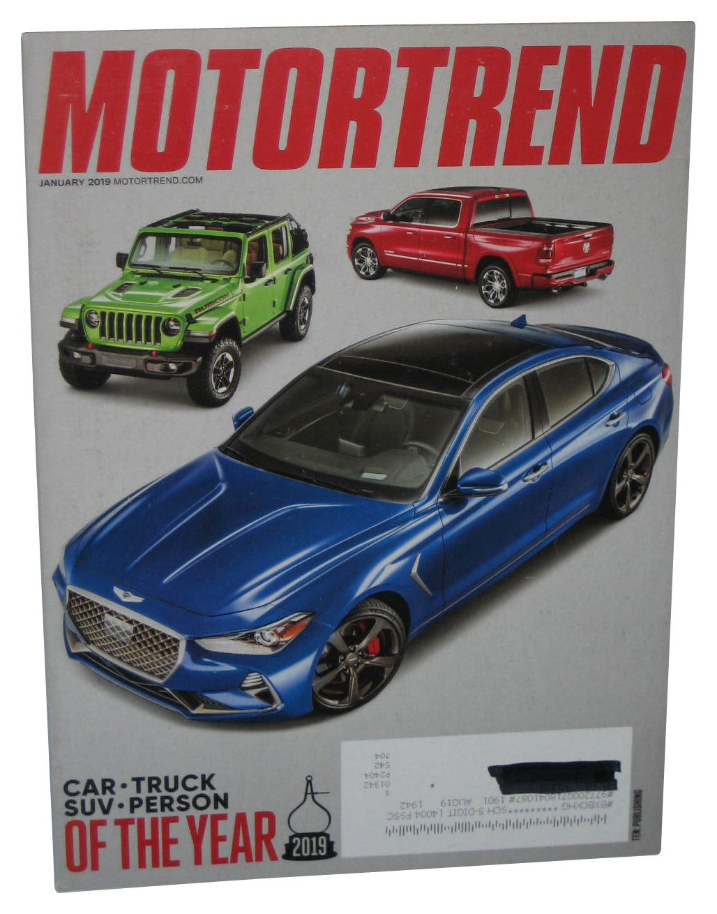 MotorTrend January 2019 Vol. 71. No. 1 Magazine Book - (Car Truck SUV Person of The Year Cover)