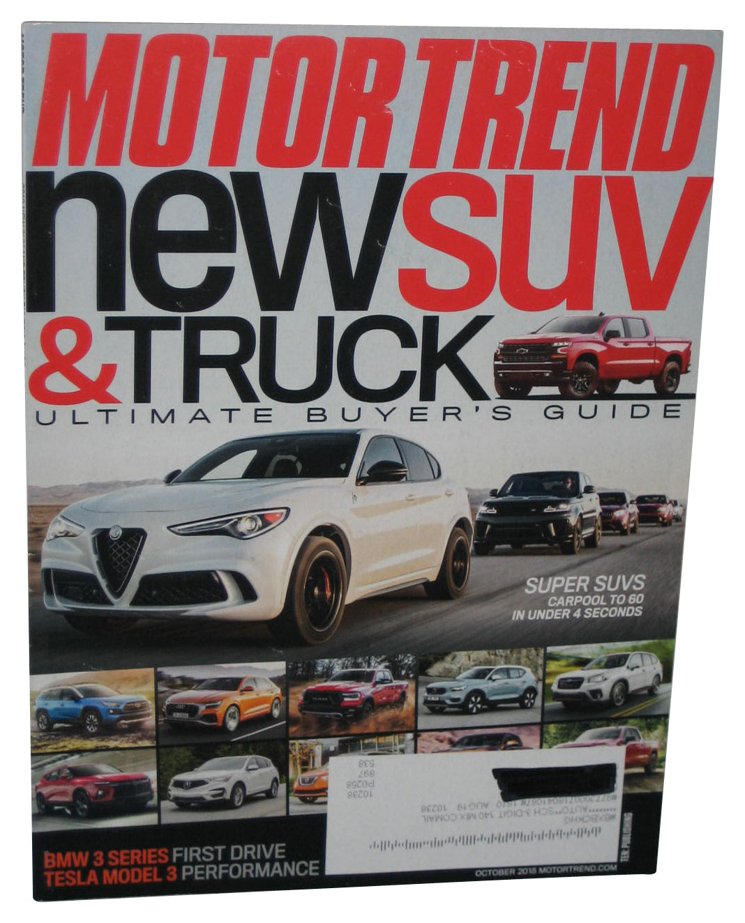 MotorTrend October 2018 Vol. 70. No. 10 Magazine Book - (New SUV & Truck Buyer's Guide Cover)
