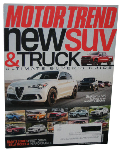 MotorTrend October 2018 Vol. 70. No. 10 Magazine Book - (New SUV & Truck Buyer's Guide Cover)