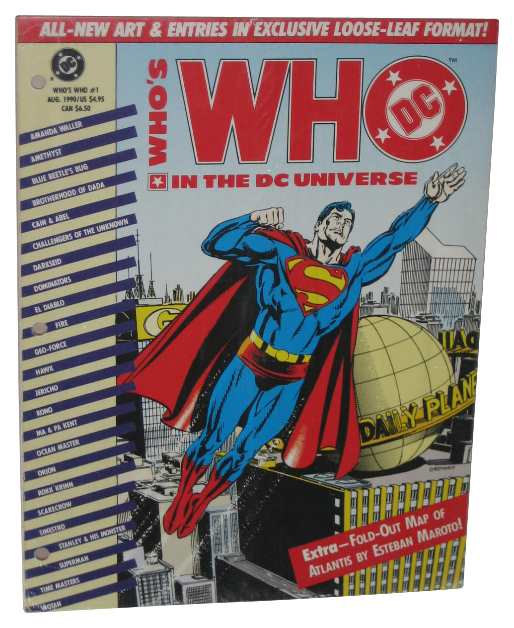 DC Comics Who's Who Aug. 1990 Loose-Leaf Paperback Book #1 - (Superman Cover)