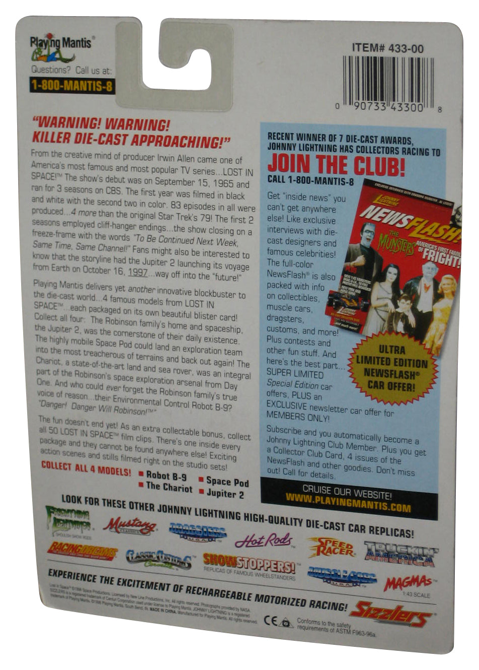 Lost In Space Johnny Lightning (1998) The Chariot Classic Series Toy Vehicle w/ Clip #33