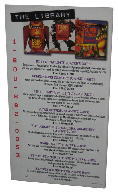 Nintendo Power Club Super Power Supplies Summer 1995 Video Game Catalog Book
