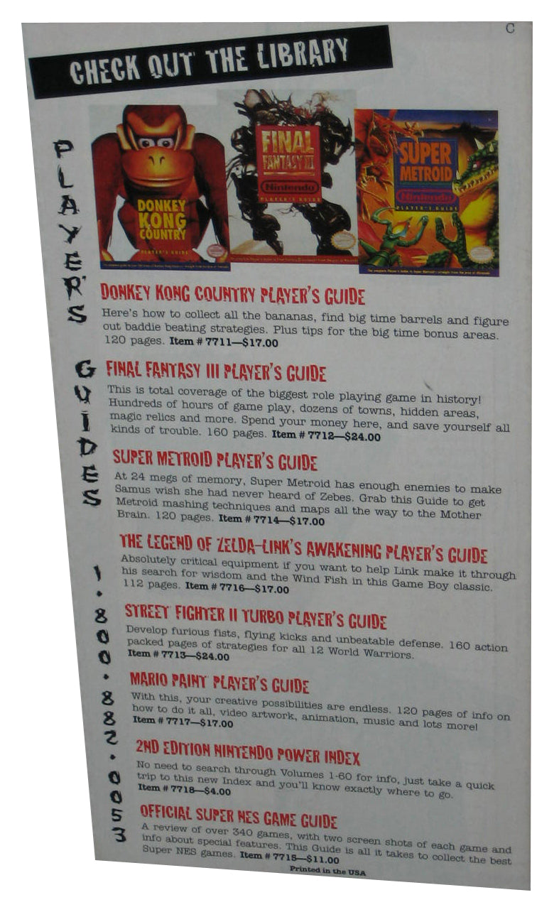 Nintendo Power Club Super Power Supplies Spring 1995 Video Game Catalog Book
