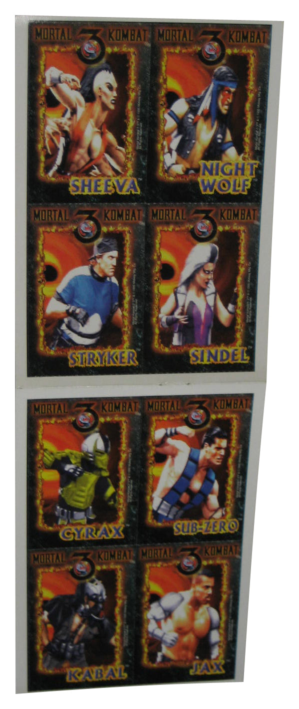 Nintendo Power Mortal Kombat 3 Midway Uncut Card Sheet - (8 Cards)