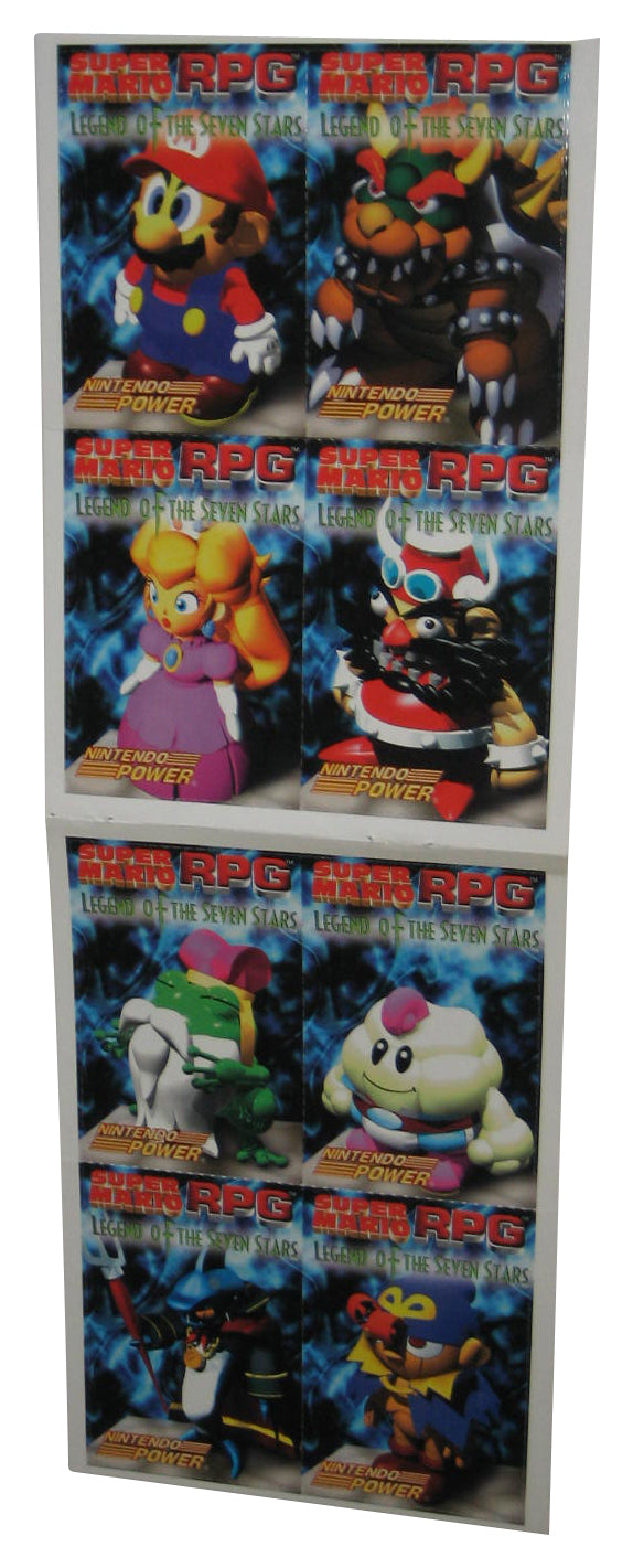 Nintendo Power Super Mario RPG Legend of The Seven Stars Uncut Card Sheet - (8 Cards)