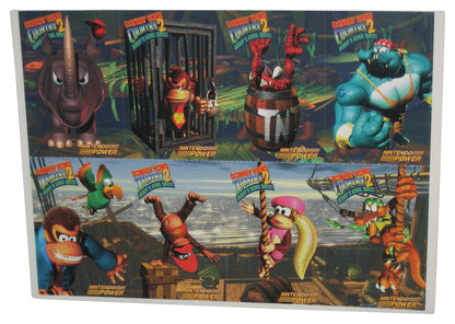 Nintendo Power Donkey Kong Country 2 Diddy's Kong Quest Uncut Card Sheet - (8 Cards)