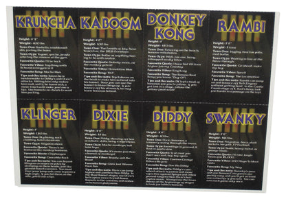 Nintendo Power Donkey Kong Country 2 Diddy's Kong Quest Uncut Card Sheet - (8 Cards)