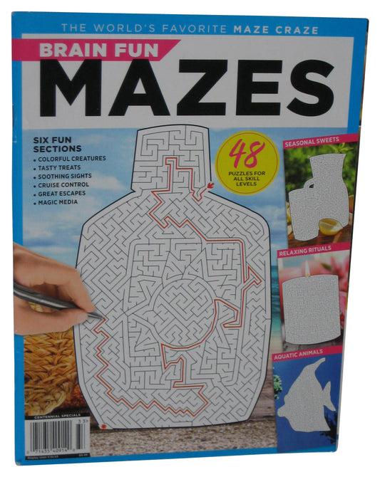 Brain Fun Mazes (2023) Magazine Book - (48 Puzzles For All Skill Levels)