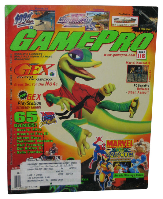 GamePro May 1998 Magazine Book #116 - (Gex Enter The Gecko N64 Cover)