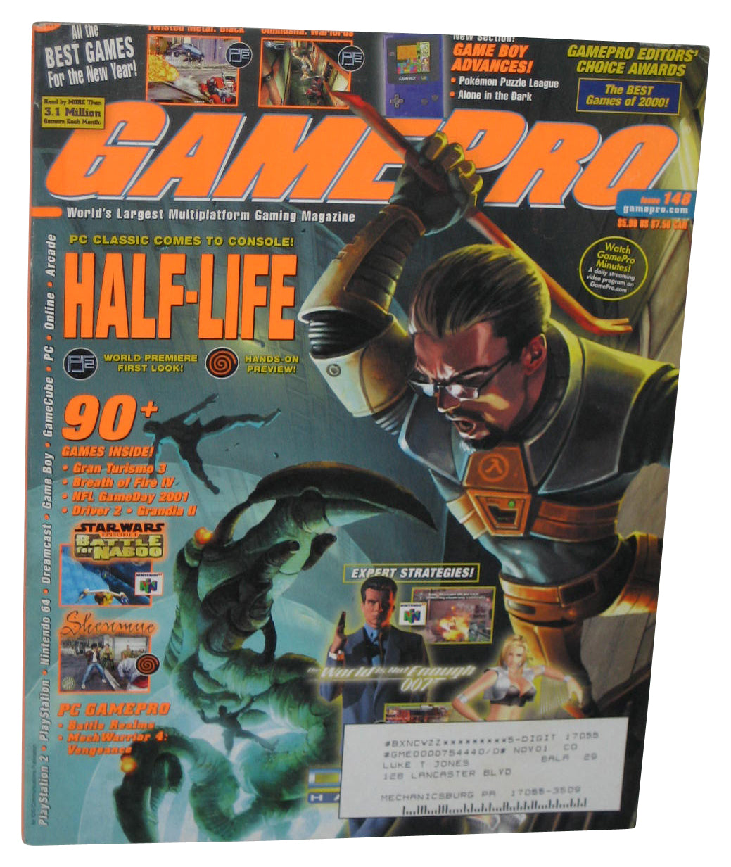 GamePro January 2001 Magazine Book #148 - (Half-Life Cover)