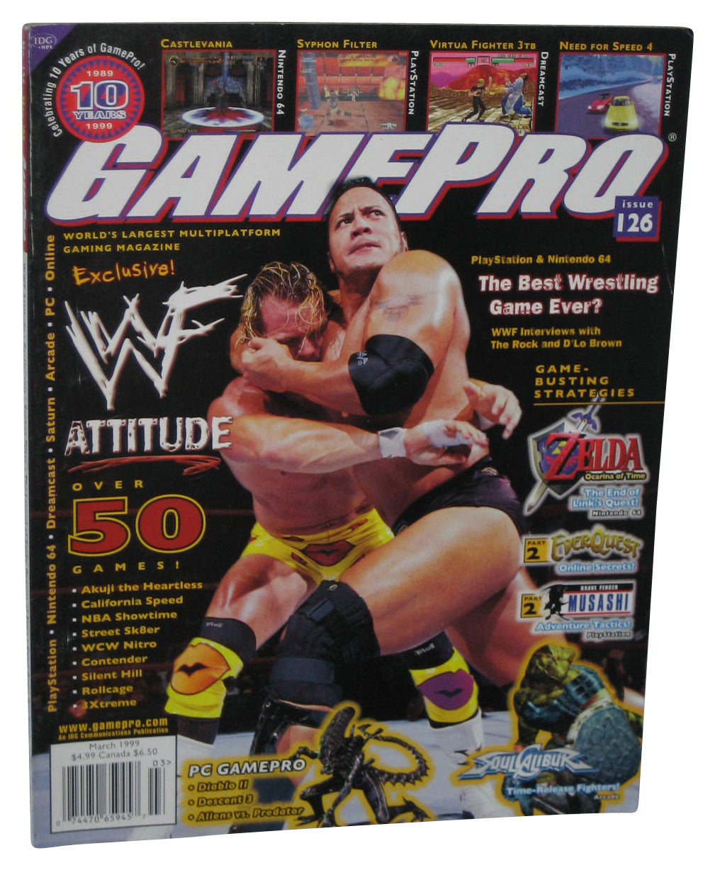 GamePro March 1999 Magazine Book #126 - (WWF Attitude Cover)