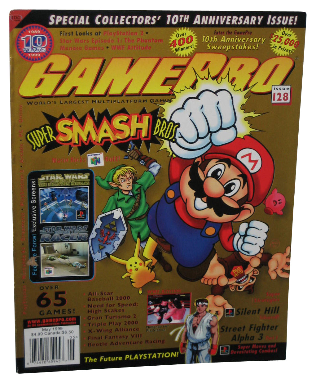 GamePro May 1999 Magazine Book #128 - (Super Smash Bros. Cover)