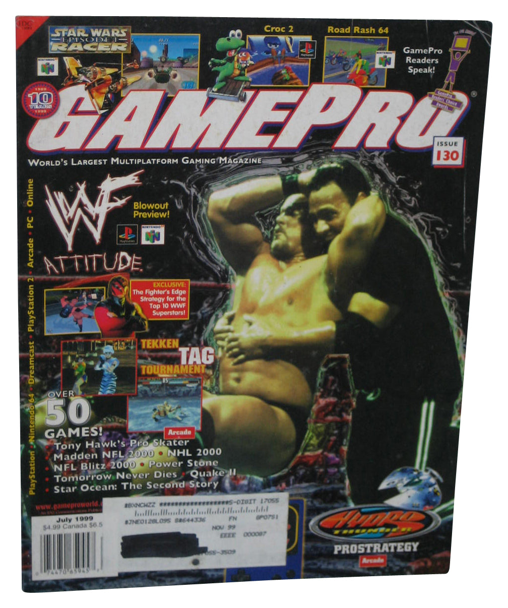 GamePro July 1999 Magazine Book #130 - (WWF Attitude Cover)