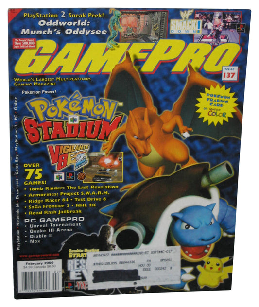 GamePro February 2000 Magazine Book #137 w/ Road Rash Jailbreak Poster - (Pokemon Stadium Cover)