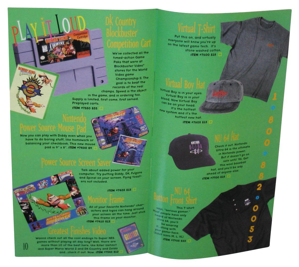 Nintendo Power Club Super Supplies Winter 1995 Video Game Catalog Book