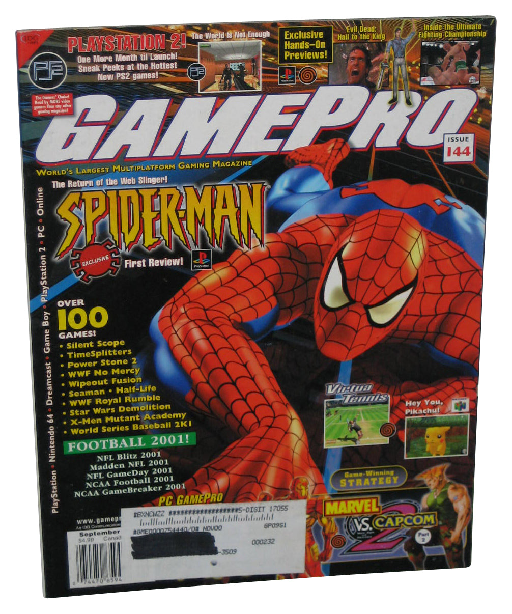 GamePro September 2000 Magazine Book #144 - (Spider-Man Exclusive Cover)