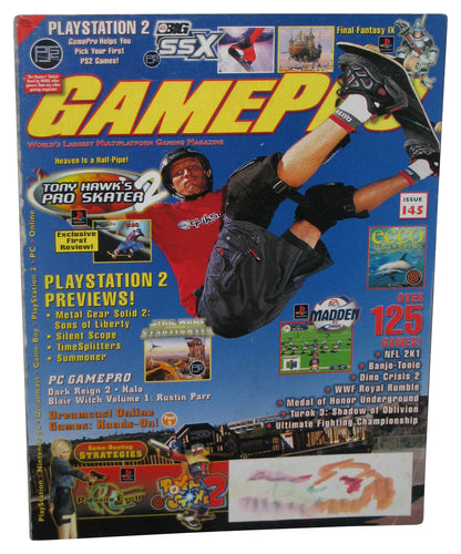 GamePro October 2000 Magazine Book #145 w/ Spider-Man Poster - (Ton Hawk's Pro Skater Cover)