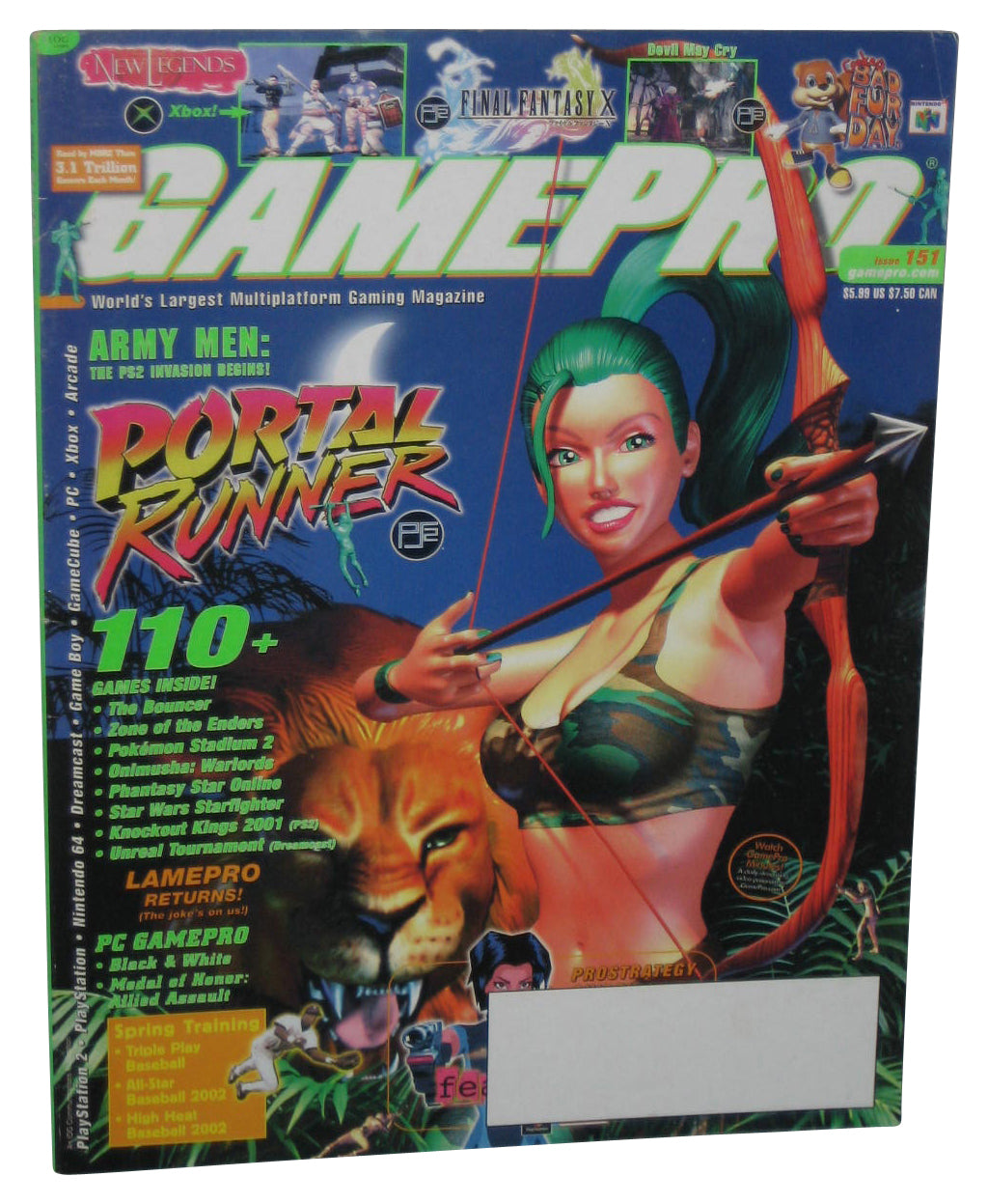 GamePro April 2001 Magazine Book #151 - (Portal Runner Cover)