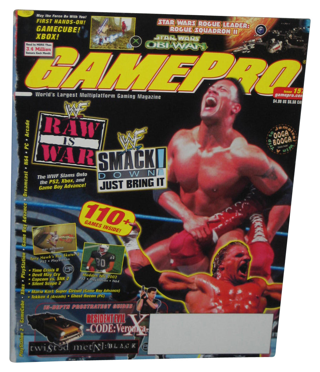 GamePro October 2001 Magazine Book #157 w/ Marvel Cards & Mad Trix Poster - (WWF Raw Smack Down Cover)