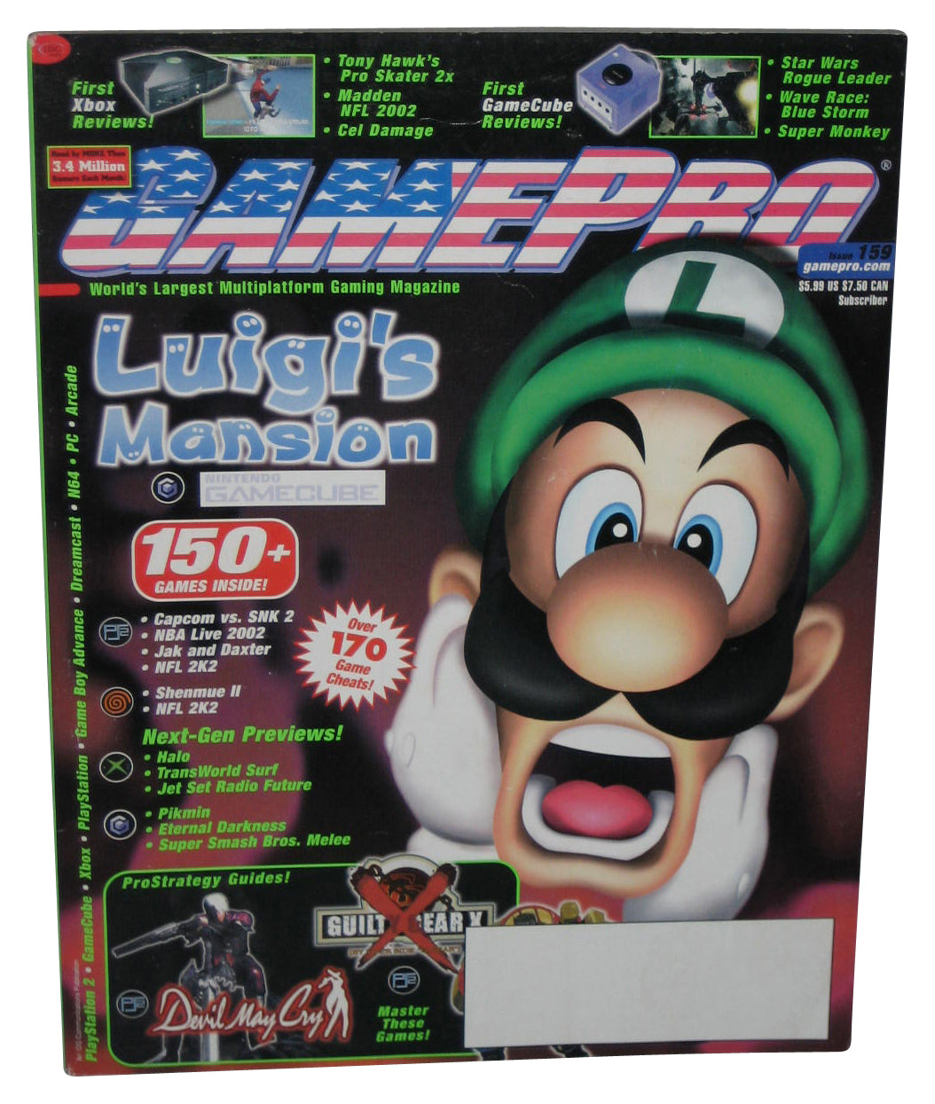 GamePro December 2001 Magazine Book #159 - (Luigi's Mansion Cover)