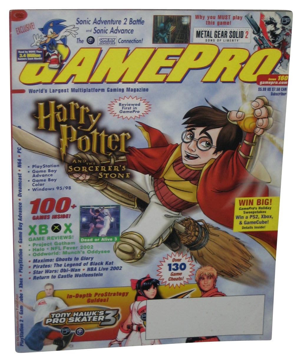GamePro January 2002 Magazine Book #160 - (Harry Potter Cover)