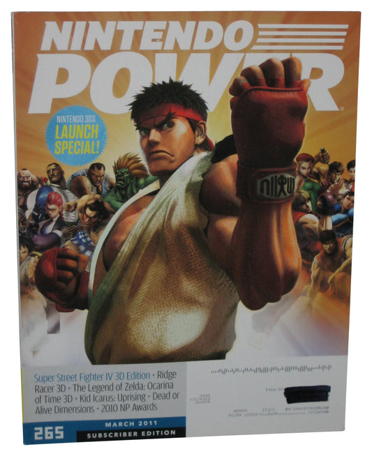 Nintendo Power March 2011 Magazine Book Vol. 265 - (Street Fighter Ryu Cover)