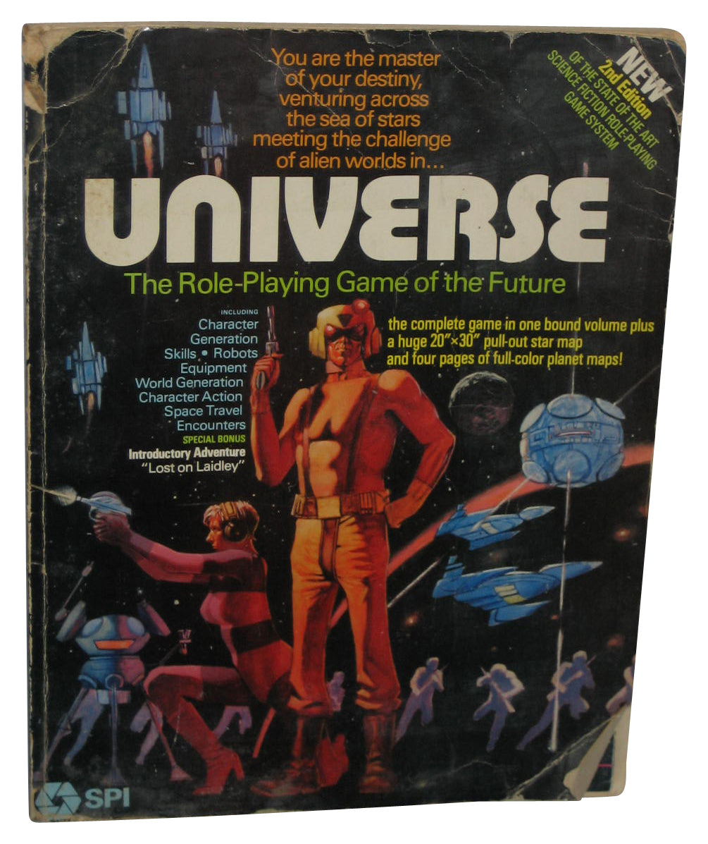 Universe Role-Playing Game of Future SPI Paperback Book w/ Poster