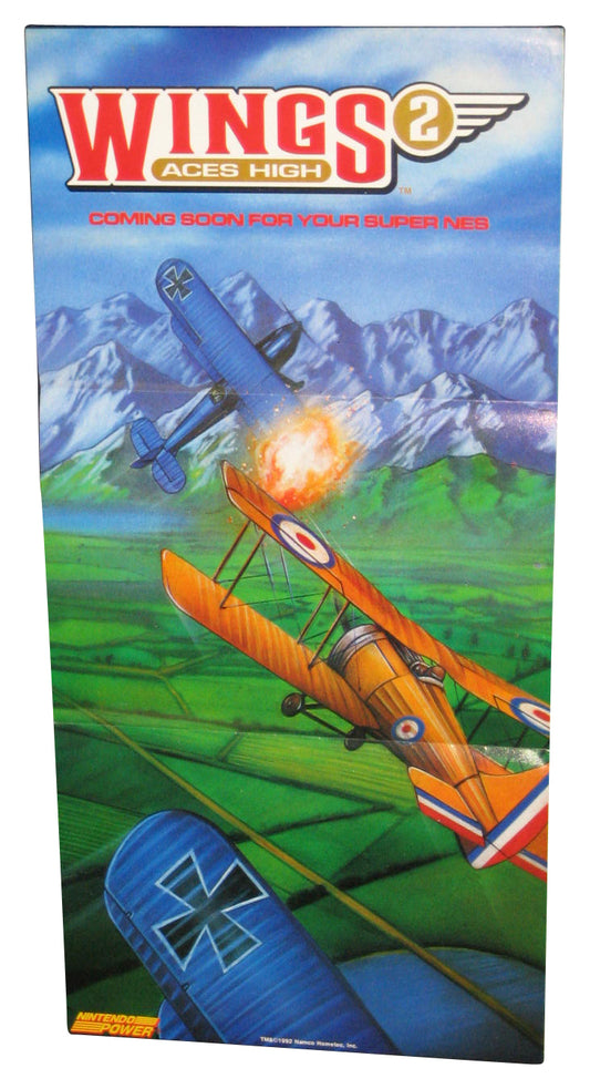 Nintendo Power Wings 2 Aces High (1992) Namco Video Game Pull-Out Poster