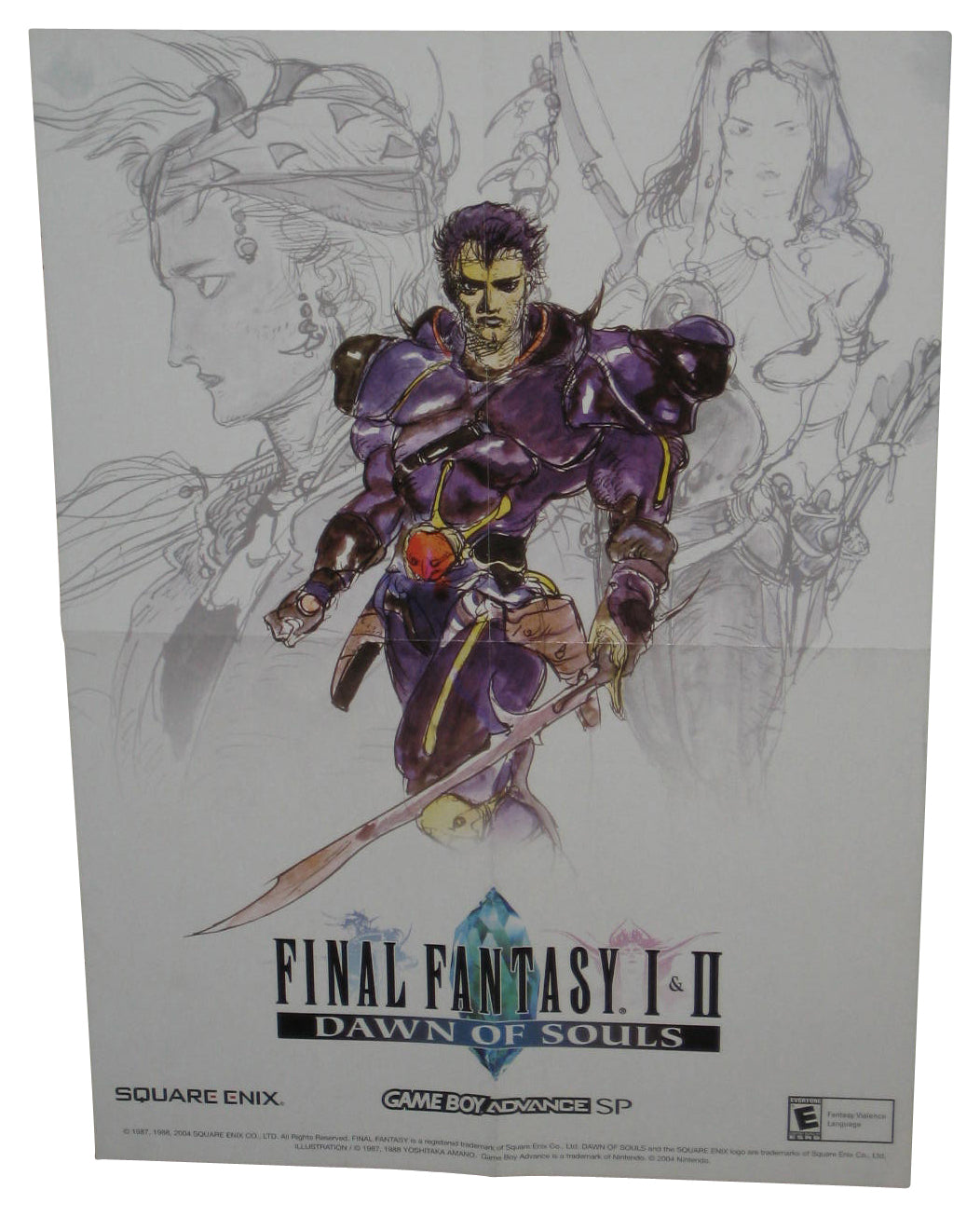 Final Fantasy I & II Dawn of Souls Nintendo Gameboy Advance SP Video Game Poster